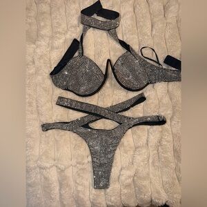 Victoria's Secret Black and Silver Bikini
